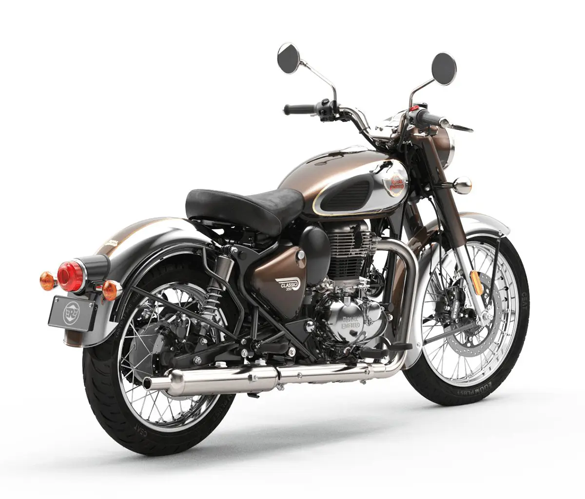Royal Enfield 350 Classic – a tank 13 l-es, a menetkész tömeg 195 kg