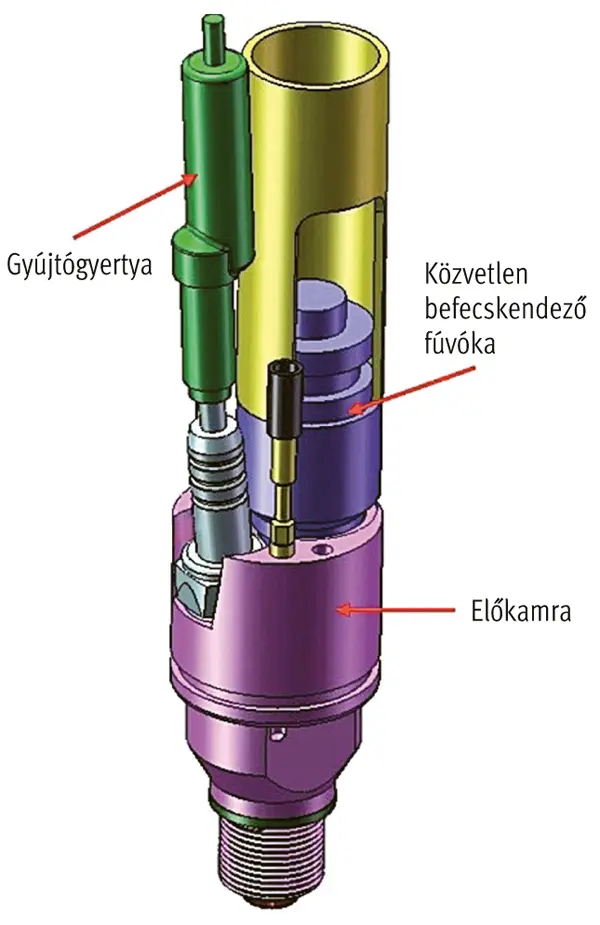 Íme, egy a hagyományos gyertyafuratokba csavarható Jet Ignition előkamra-modul