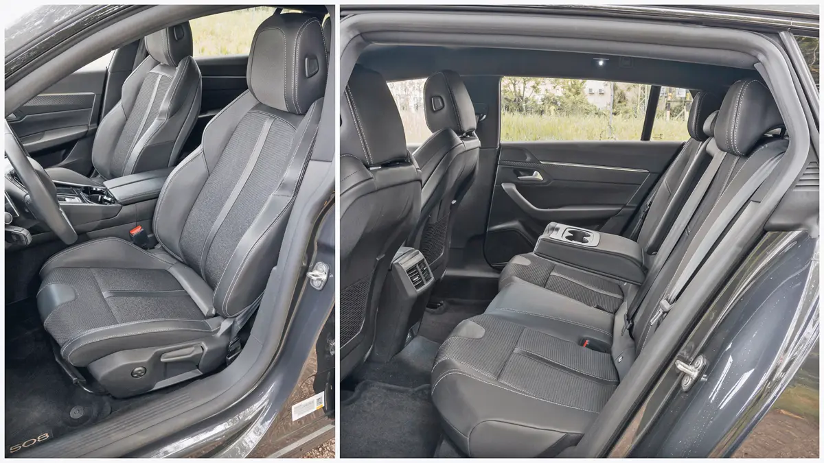 Kényelmesek a Peugeot 508 ülései, átlagos testalkattal a hely is elegendő