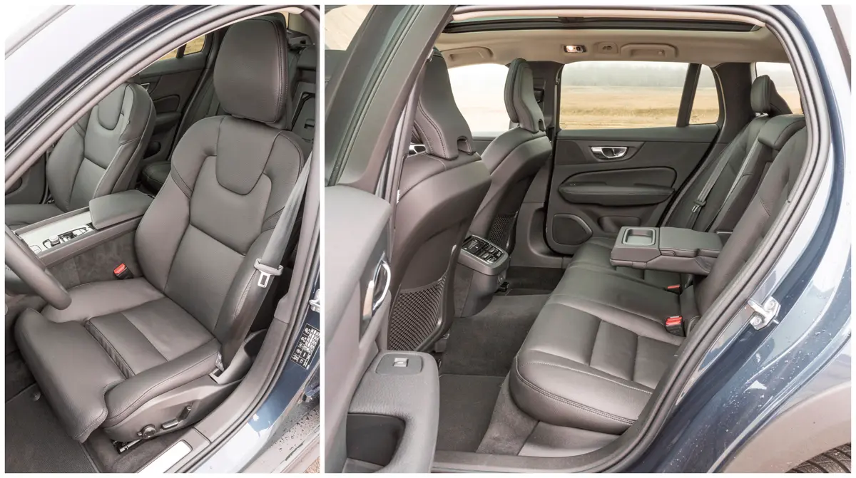 Négy felnőttnek kényelmes a Volvo V60 Cross Country. A hátsó fejtámlák gombnyomásra ledönthetők